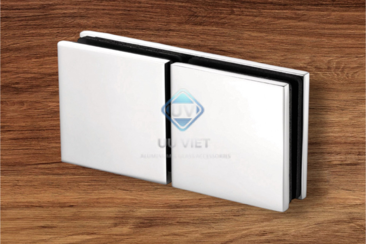 Bản lề cửa phòng tắm, Kẹp kính gắn kính 180°