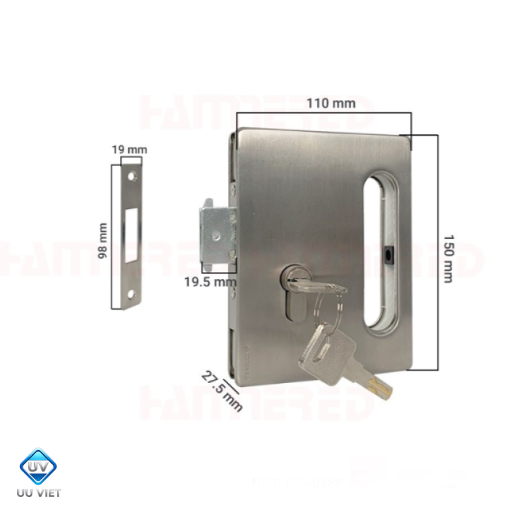 KHÓA KÍNH ĐƠN LỚN HMR